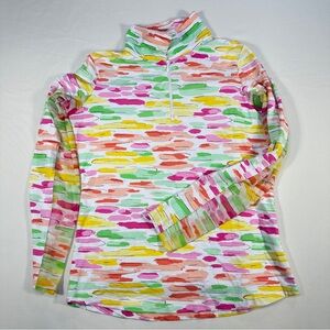 Kuhl IBKUL Activewear Top S Multicolor Long Sleeve Athletic Quarter Zip Pullover